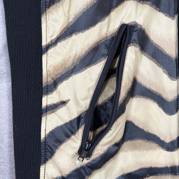 LRL Ralph Lauren Vest Small Animal Print Reversible Shell Knit Sides Zip Pockets - Picture 2 of 11